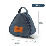 3-PCS Blue Triangular Insulated Lunch Bag with Food-Grade Aluminum Lining for Heat Preservation and Freshness, Ideal for Meals, Snacks, Eggs, and Milk on the Go