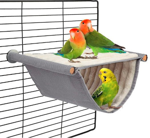 2-Pack White Bird Hammock Bed for Parrots, Budgies, and Small Pets – Warm, Soft, Washable Hanging Nest with Easy Installation for Cage or Window Use(Size: L)