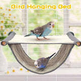 2-Pack White Bird Hammock Bed for Parrots, Budgies, and Small Pets – Warm, Soft, Washable Hanging Nest with Easy Installation for Cage or Window Use(Size: L) - Side View