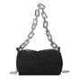 Black Mini Shoulder Bag for Women – Rhinestone-Embellished Pillow-Shaped Chain Bag with Fashionable Metal Hardware and Compact Design