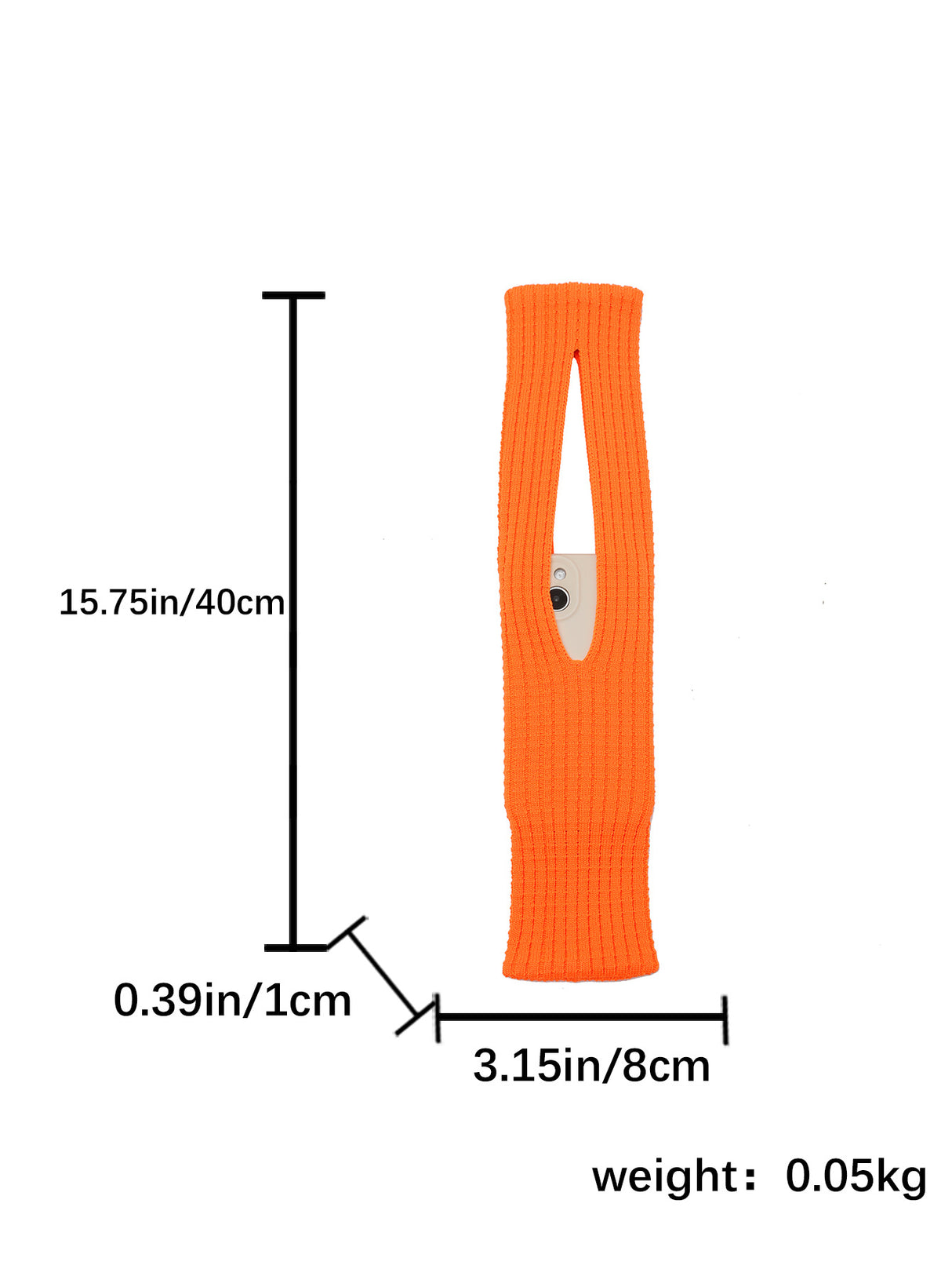 Khaki High-Elastic Knit Short Phone Sling Bag – Compact Streetwear Accessory for iPhone, Minimalist Single Shoulder Carry with Stretchy Ribbed Design