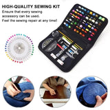 128-Piece Sewing Kit with 40 Colorful Thread Spools – Portable, Compact Sewing Set for Home, Travel & DIY Repairs - Top-Down View