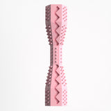 2-Pack Pink Hexagonal Pet Chew Toy – Durable Rubber Dog & Cat Teething Stick for Dental Care, Biting Relief and Mental Stimulation