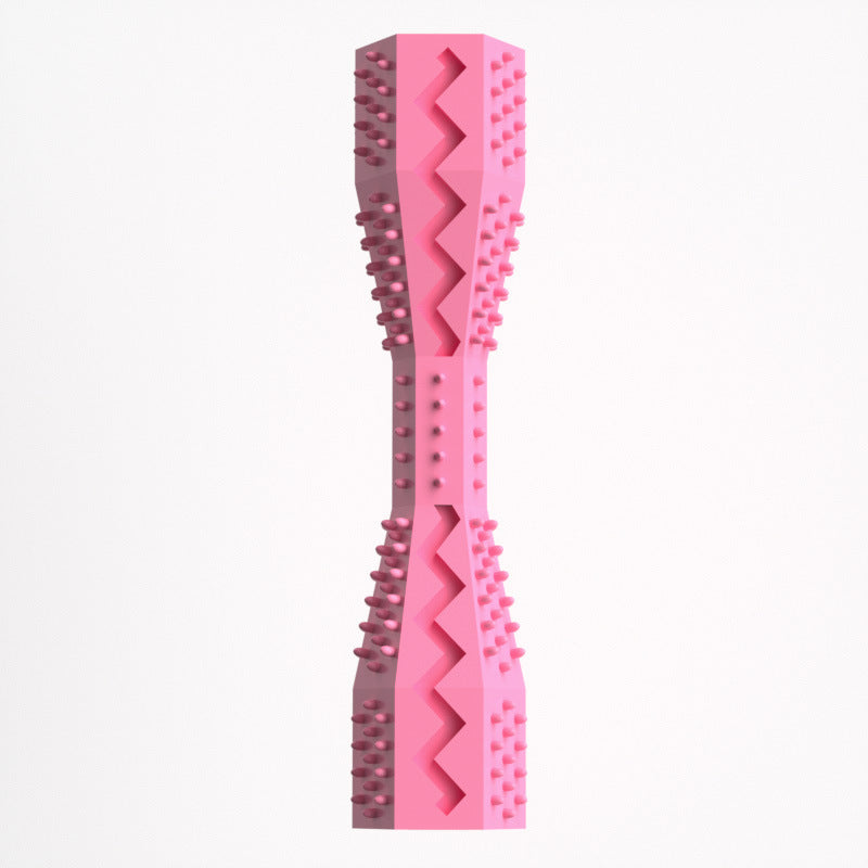 2-Pack Rose red Hexagonal Pet Chew Toy – Durable Rubber Dog & Cat Teething Stick for Dental Care, Biting Relief and Mental Stimulation