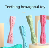2-Pack Orange Hexagonal Pet Chew Toy – Durable Rubber Dog & Cat Teething Stick for Dental Care, Biting Relief and Mental Stimulation