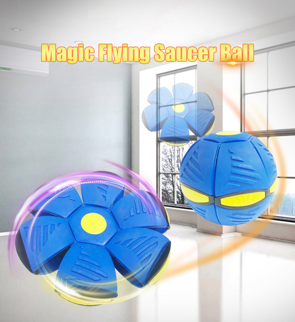 Blue Transformable Dog Toy – Dual-Mode Bouncing Ball & Flying Disc for Interactive Play, Durable Chewing, and Mental Stimulation