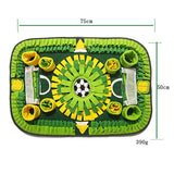 Interactive Dog & Cat Snuffle Mat – Football Field Design Puzzle Feeding Mat for Mental Stimulation, Slow Feeding, and Anxiety Relief - Front View