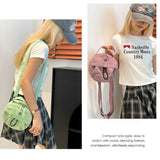 Green lemon Fashionable Round Crossbody Bag with Water-Resistant Nylon and Multi-Pocket Design for Daily Travel Lightweight Hands-Free Storage Solution for Local Professionals