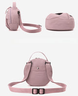 Green lemon Fashionable Round Crossbody Bag with Water-Resistant Nylon and Multi-Pocket Design for Daily Travel Lightweight Hands-Free Storage Solution for Local Professionals