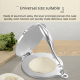 Silver Manual Dough Press – Aluminum Alloy Cake & Tortilla Press for Homemade Baking and Cooking(16cm) - Front View