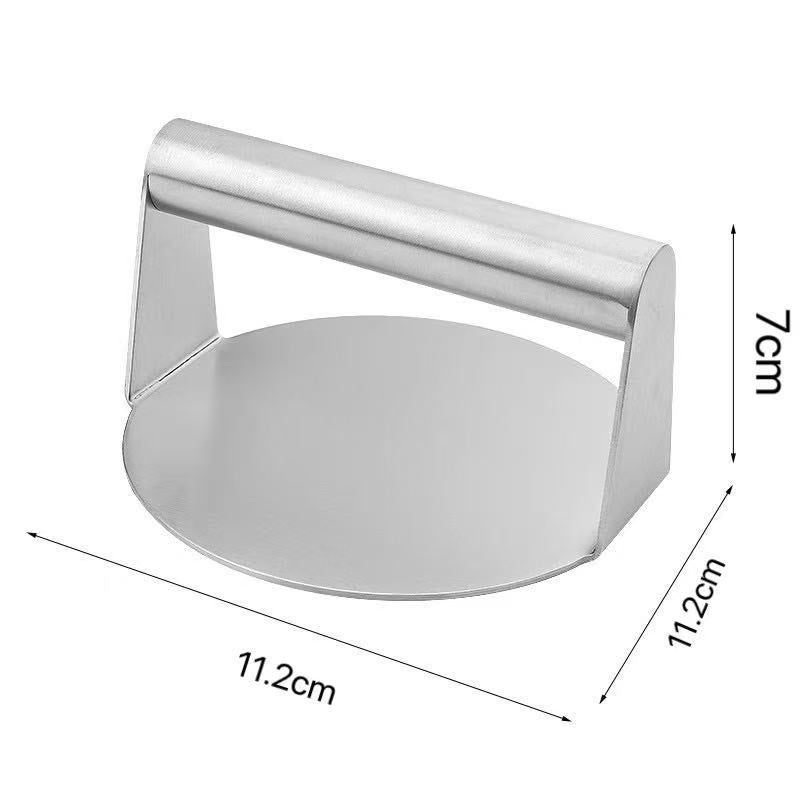 2-PCS Stainless Steel Meat Press Mold 11.2cm Diameter for Burger Patties, Steak, Dough & Rice Rolls – Heavy-Duty Kitchen Tool