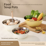 White Stainless Steel Mixing Bowl Set with Colander – Double-Layer Kitchen Basin for Salad, Washing, Mixing & Baking