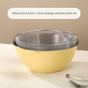 Yellow Stainless Steel Mixing Bowl Set with Colander – Double-Layer Kitchen Basin for Salad, Washing, Mixing & Baking