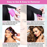 Black 50-Piece Pink Plastic Hair Rollers Set with Clips and Storage Bag for At-Home Styling – Multi-Size Curlers for Voluminous Curls, Waves and Bangs - Front View