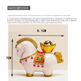 New Chinese Style Resin Horse Figurine with Rotating Lucky Bag – Elegant Home or Office Decor for Modern Living Spaces(Money at your fingertips)