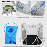 Green and purple Lightweight Hydration Backpack with 2L Water Bladder Compartment – Ideal for Running, Cycling, Hiking, and Outdoor Activities - Close-Up Angle