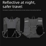 Green and purple Lightweight Hydration Backpack with 2L Water Bladder Compartment – Ideal for Running, Cycling, Hiking, and Outdoor Activities - Low Angle