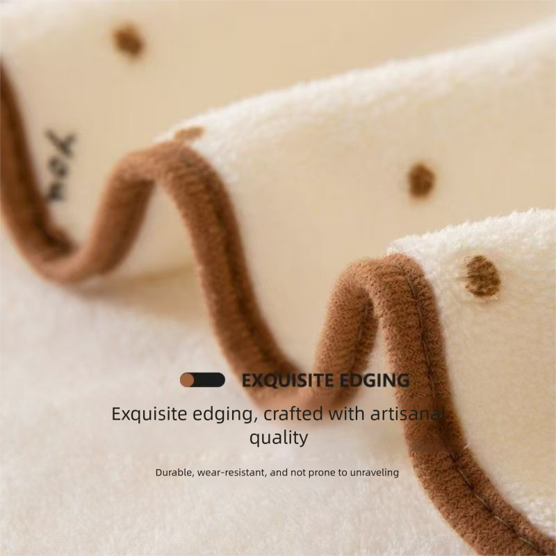 5-Pack Beige Soft Absorbent Face Towels with Bear Pattern Design – Quick-Drying Plush Towel Set for Bath and Daily Use