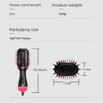 Black 1000W Professional Hot Air Brush with 3-Temperature & 2-Speed Control – Dual Voltage Hair Styler for Smooth, Voluminous Blowouts