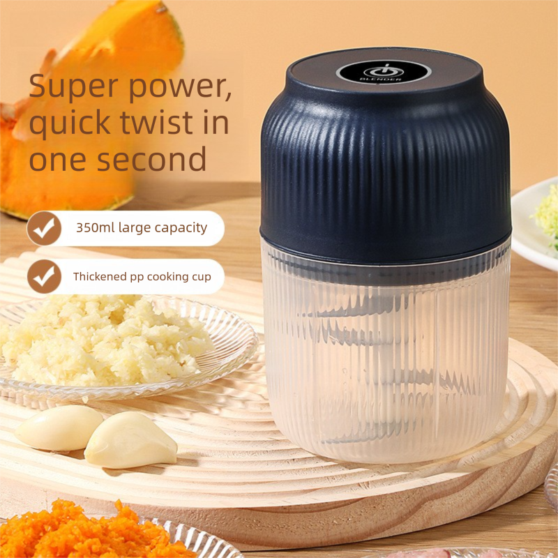 320ml Wireless Electric Garlic Crusher with 6-Blade Blade and Whisk Attachment – Compact Kitchen Chopper for Minced Garlic, Meat, Vegetables & Baby Food