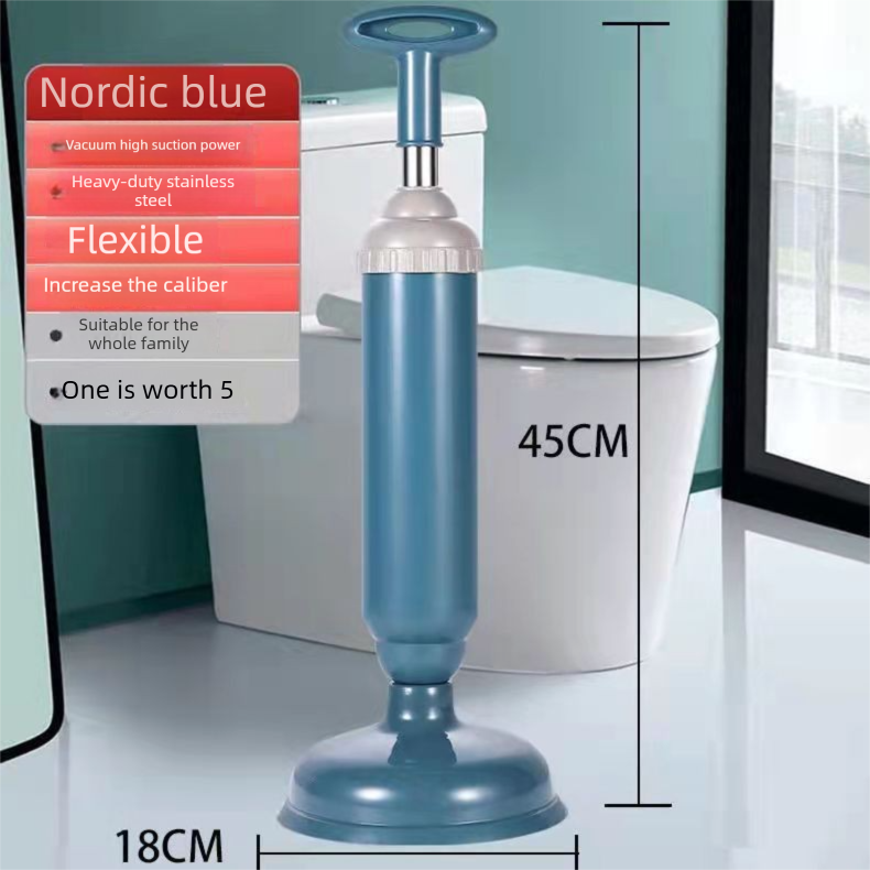 Green High-Pressure Toilet Plunger with Vacuum Seal – Powerful Drain Unclogger for Toilets, Sinks & Drains (45cm)
