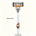 2-Pack 6-Layer Manual Razor with 18 Replacement Blades – Ultra-Close Shave for Men, Stainless Steel Handle with One-Click Blade Change