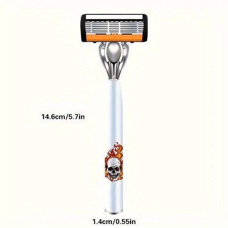 2-Pack 6-Layer Manual Razor with 30 Replacement Blades – Ultra-Close Shave for Men, Stainless Steel Handle, image 5