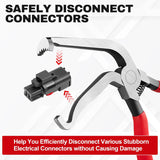 Red 3 Piece Automotive Wire Connector Removal Tool Set with Straight Bent and Dual End Pliers for Electrical Harness Disassembly