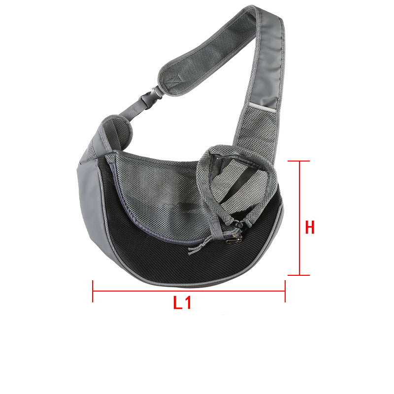Black Portable Pet Sling Backpack for Small Dogs and Cats – Size S with Breathable Mesh Design