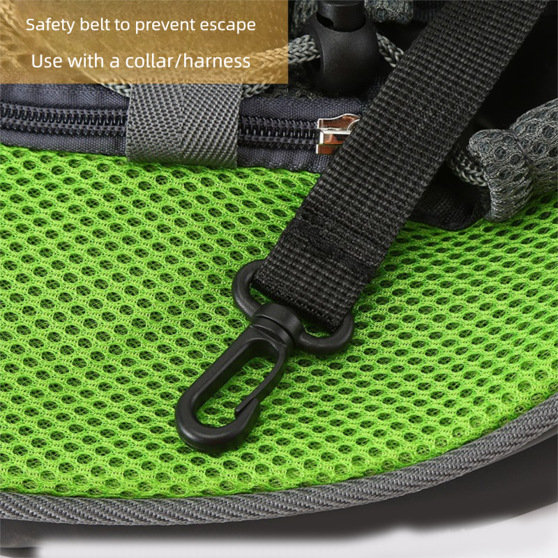 Black Portable Pet Sling Backpack for Small Dogs and Cats – Size S with Breathable Mesh Design