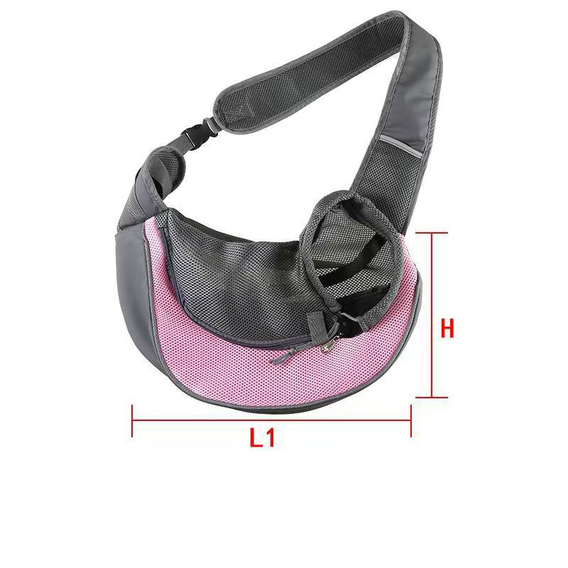 Pink Portable Pet Sling Backpack for Small Dogs and Cats – Size S with Breathable Mesh Design