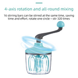 Blue Manual Hand-Crank Egg Beater – Semi-Automatic Whisk for Whipping Cream, Egg Whites, and Baking Mixes with Easy-Clean Design