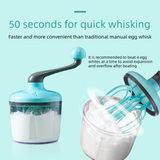 Green Manual Hand-Crank Egg Beater – Semi-Automatic Whisk for Whipping Cream, Egg Whites, and Baking Mixes with Easy-Clean Design