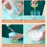 Green Manual Hand-Crank Egg Beater – Semi-Automatic Whisk for Whipping Cream, Egg Whites, and Baking Mixes with Easy-Clean Design