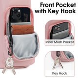 Black Insulated Water Bottle Carrier with Shoulder Strap – Portable Sleeve for Large Bottles, Featuring Front Pocket and Key Hook