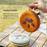 Yellow Portable Foldable Dual Bowl for Pets – Silicone Feeding and Water Dish with Compact Storage Design - Front View