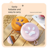 Brown and pink Portable Foldable Dual Bowl for Pets – Silicone Feeding and Water Dish with Compact Storage Design