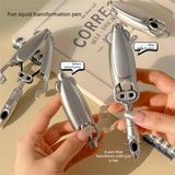 5-Pcs Transformable Squid-Style Pen – Compact Mechanical Writing Tool with Hinged Design and 0.5mm Ballpoint Tip