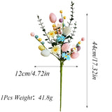 2-Piece Daisy eucalyptus leaves Easter Artificial Floral Arrangement with Decorative Egg Accents – Ready-to-Display Spring Holiday Decoration
