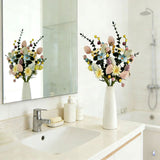 2-Piece Daisy eucalyptus leaves Easter Artificial Floral Arrangement with Decorative Egg Accents – Ready-to-Display Spring Holiday Decoration - Front View