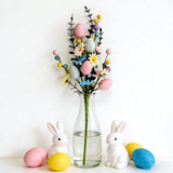 2-Piece Tulip Easter Artificial Floral Arrangement with Decorative Egg Accents – Ready-to-Display Spring Holiday Decoration
