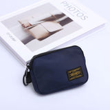 Small Nylon Coin Purse Zip Wallet Waterproof Mini Pouch Key Card Holder Lightweight EDC Organizer Royal Blue (12x9cm)