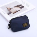 Small Nylon Coin Purse Zip Wallet Waterproof Mini Pouch Key Card Holder Lightweight EDC Organizer Royal Blue (12x9cm)