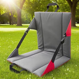 Portable Folding Stadium Seat Cushion with Back Support Lightweight Outdoor Chair for Camping Concerts Hiking Beach Bleachers Navy Blue - Side View
