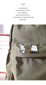 4 PCS Funny White Cat with Knife Enamel Pins Set Cute Cartoon Lapel Badge Brooch for Backpacks Denim Jackets Sassy Aesthetic Gift - Front View
