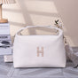Women's Minimalist Canvas Crossbody Bag with Wide Beige Webbing Strap Casual Shoulder Handbag Large Capacity for Daily Use - Cream White