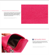 Genuine Leather Coin Purse Mini Wallet with Triple Zipper Pockets Key Ring Holder Pouch for Cash & Cards - Pink