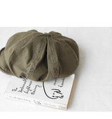 Oversized Slouchy Newsboy Cap - Vintage Japanese Style Baker Boy Hat - Soft Textured Fabric - Black (Adjustable 54-60cm) - Front View