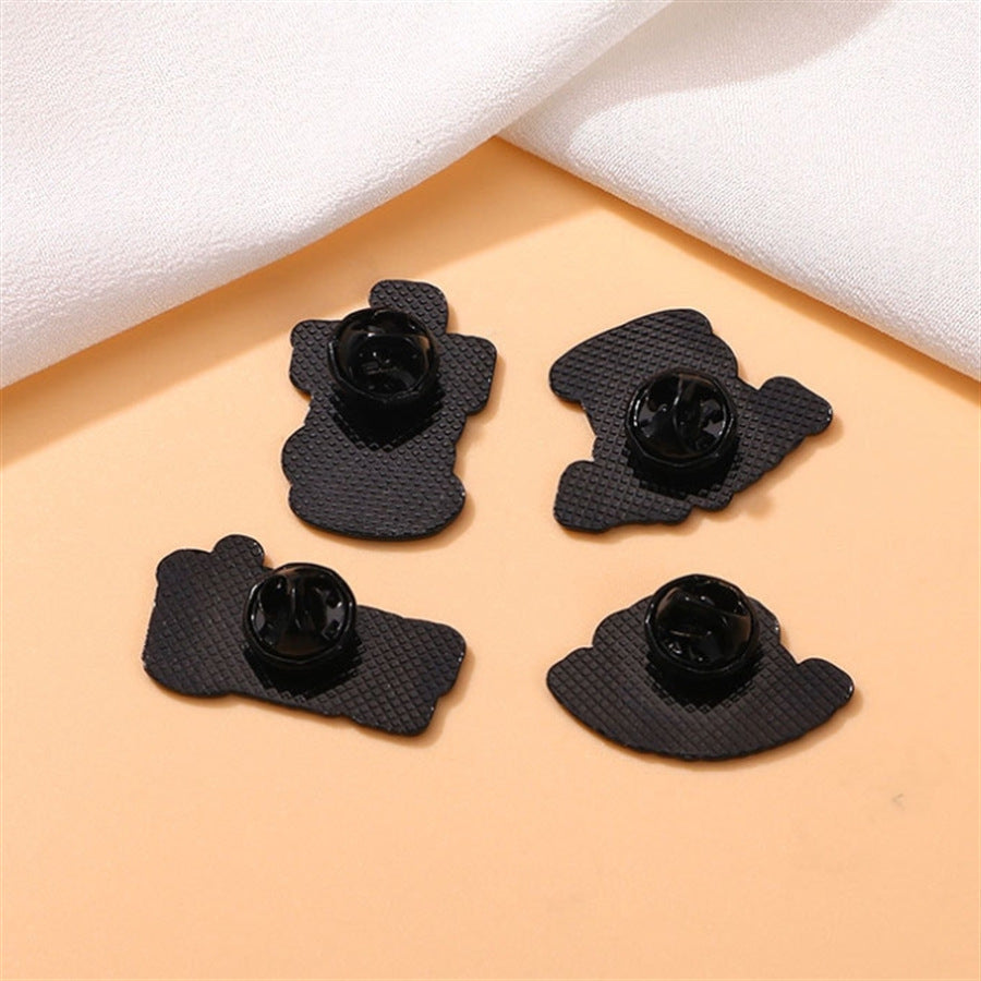 4 Pieces Cartoon Coffee Lovers Enamel Pin Set Zinc Alloy Coffee Cup Badges for Jackets Bags Hats Backpacks Decorative Jewelry Gift Set