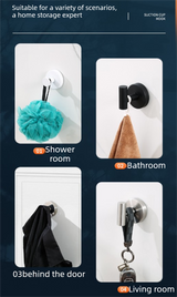 Stainless Steel Vacuum Suction Cup Hook Rack 3-Hook Gold Wall Mounted Towel Rail for Bathroom and Kitchen No Drilling Required - Top-Down View